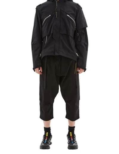 Acronym Low-rise Cropped Trousers In Black
