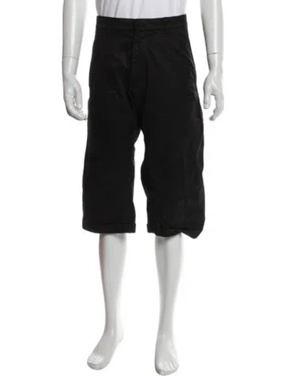 Pre-owned Acronym Flat Front Shorts In Black