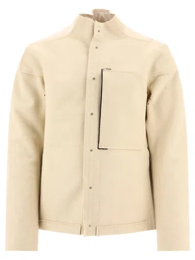 ACRONYM MEN'S WHITE WOOL JACKET WITH WINDPROOF AND WATER REPELLENT FEATURES FOR FW23