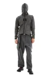 Acronym P30al-e Wide-leg Belted Layered Encapsulated Nylon Cargo Trousers In Slate Grey