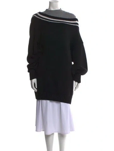 Pre-owned Act N°1 Virgin Wool Striped Sweater In Black