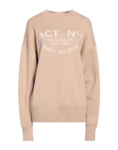 Act N°1 Woman Sweater Beige Size 4 Wool