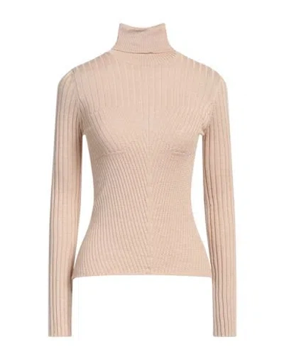 Act N°1 Woman Turtleneck Beige Size 6 Wool