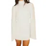 Act Pretty Chic Mock Neck Flared Sleeve Mini Dress In White In White