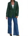 Act Pretty Oversized Faux Leather Blazer In Green In Green