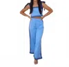 Act Pretty Sail Chevron Top Ang Long Pants Set In Blue In Blue