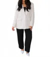 Act Pretty Soft Buttoned Blazer In White In White