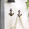 Actifo Anchor Wall Hooks Set Of 2 - Dark Brown