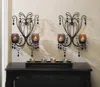 ACTIFO BEADED CANDLE WALL SCONCE PAIR - BLACK