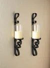 Actifo Candle Sconce Pair - Black