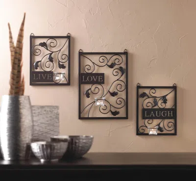 Actifo Candle Sconce Set Live Laugh Love - Black