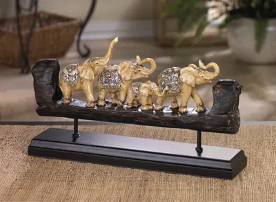 Actifo Carved-look Elephant Family Sculpture - Multicolor