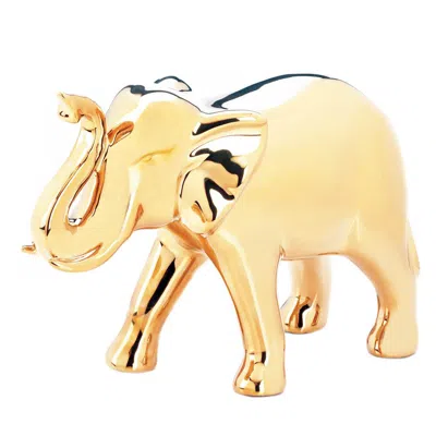 Actifo Elephant Figurine 7" - Gold In Yellow