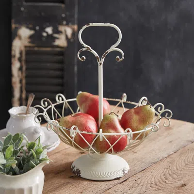 Actifo Evelyn Wire Fruit Basket In White