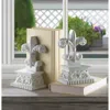 Actifo Fleur-de-lis Bookends Set - White