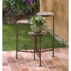 Actifo Folding Wood-top Multi-level Plant Stand - Brown