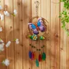 Actifo Glass Leaves Wind Chimes Butterfly - Multicolor
