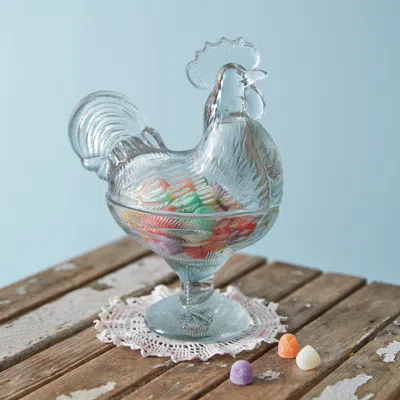 Actifo Glass Rooster Candy Dish In Transparent