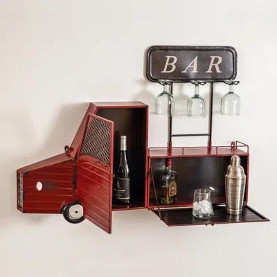 Actifo Hanging Truck Wine Bar In Red