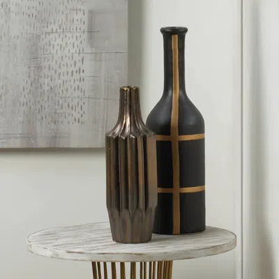 Actifo Iberia Decorative Vase - Black And Gold