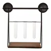 Actifo Industrial Look Wall-shelf With Test Tube Vases - Black
