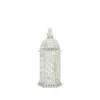 Actifo Lacy Cutout Distressed White Candle Lantern