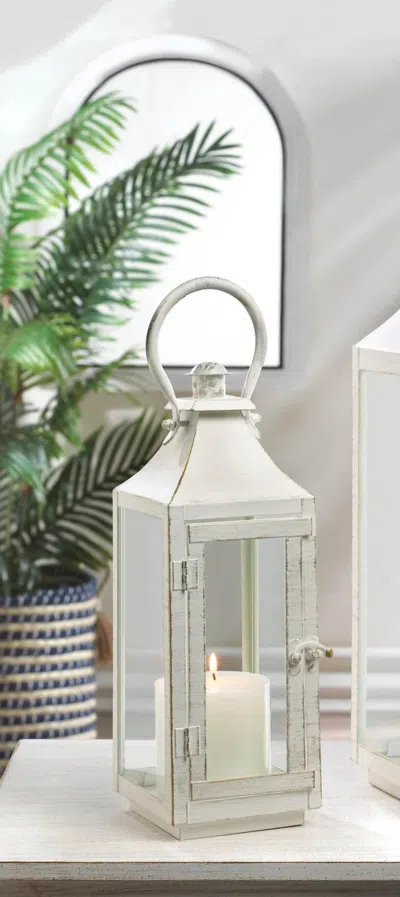 Actifo Metal Candle Lantern 12" - White