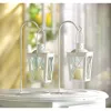 Actifo Mini Railroad-style Candle Lantern Pair - White