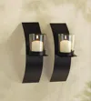 Actifo Modern Wall Candle Holder Pair - Black