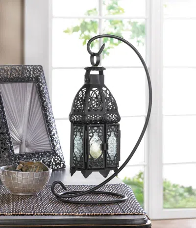 Actifo Moroccan Style Hanging Candle Lantern - Black