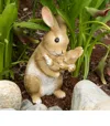 Actifo Mother And Baby Bunny Rabbit Bonding Time Figurine - Light/pastel Brown