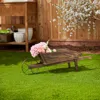 Actifo Old-fashioned Wheelbarrow Planter - Brown