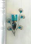 Actifo Peacock-inspired Candle Sconce - Multicolor