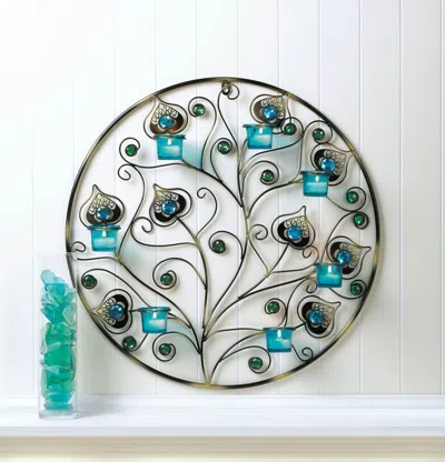 Actifo Peacock-inspired Circular Wall Sconce - Silver In Metallic