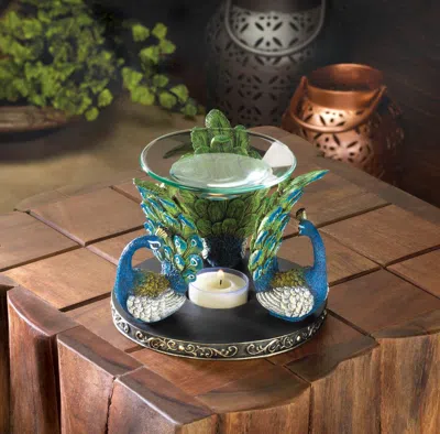 Actifo Peacock Trio Oil Warmer - Multicolor In Blue