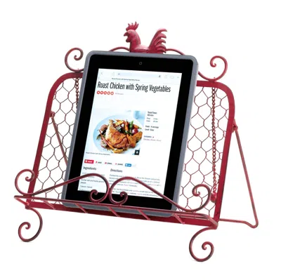 Actifo Rooster Cookbook Or Tablet Stand - Red