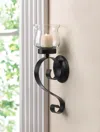 Actifo Scroll Wall Candle Sconce - Black