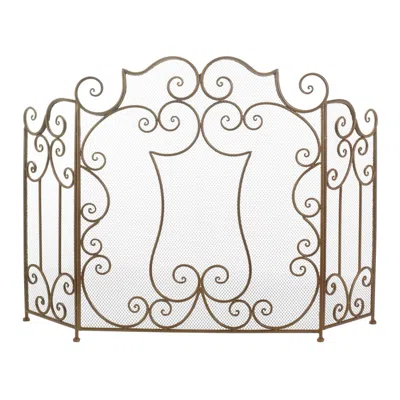Actifo Scrolled Fireplace Screen - Brown