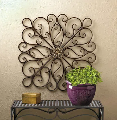 Actifo Scrolled Wall Décor 36" - Multicolor In Black