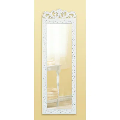 Actifo Scrolled Wood Wall Mirror - White