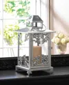 Actifo Scrolls Candle Lantern 15.5" - Silver