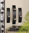 Actifo Sleek Black Curved Iron Wall Sconce Set - Black