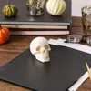 Actifo Small Cast Iron Skull Figurine Or Paperweight - White