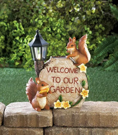 Actifo Solar Welcome To Our Garden With Squirrels - Light/pastel Brown