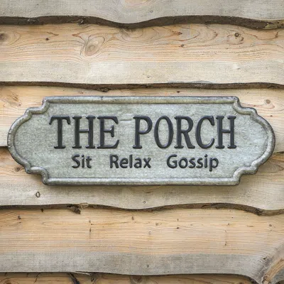Actifo The Porch Metal Sign In Gray
