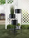 Actifo Three-tier Matte Metal Plant Stand - Black