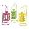 Actifo Tropical Style Metal Mini Hanging Candle Lanterns Set Of 3 - Multicolor
