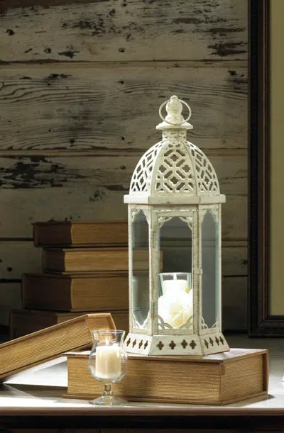 Actifo Vintage-look Distressed Candle Lantern In White