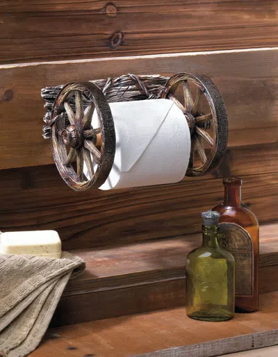 Actifo Wagon Wheel Toilet Paper Holder - Rust/copper In Brown