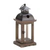 Actifo Wood Frame Candle Lantern 12" - Brown